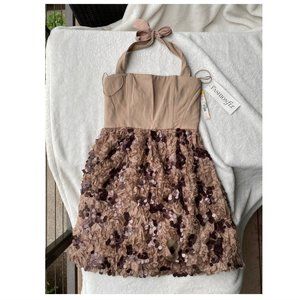 Alice Olivia Tan Mini Dress with Sequins